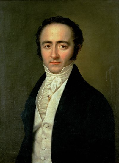 Franz Xaver Mozart (1791-1844), später bekannt als Wolfgang Amadeus, jüngerer Sohn von Wolfgang Amadeus Mozart (1756-91), 1825 von Karl Gottlieb Schweikert